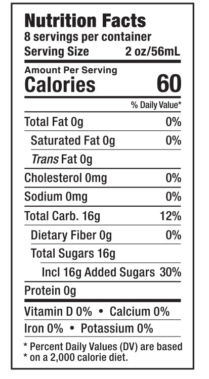 Nutrition label for El Guapo Black Lime Margarita on a white background
