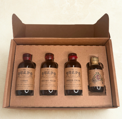 El Guapo curated cocktail bitters gift box for bourbon lovers.