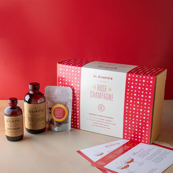 El Guapo Rose Champagne cocktail kit and gift set.