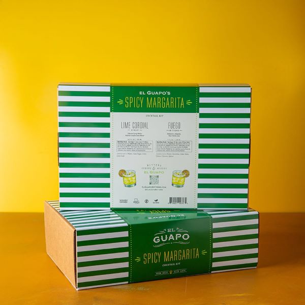 El Guapo Spicy Margarita cocktail kit packaging details.