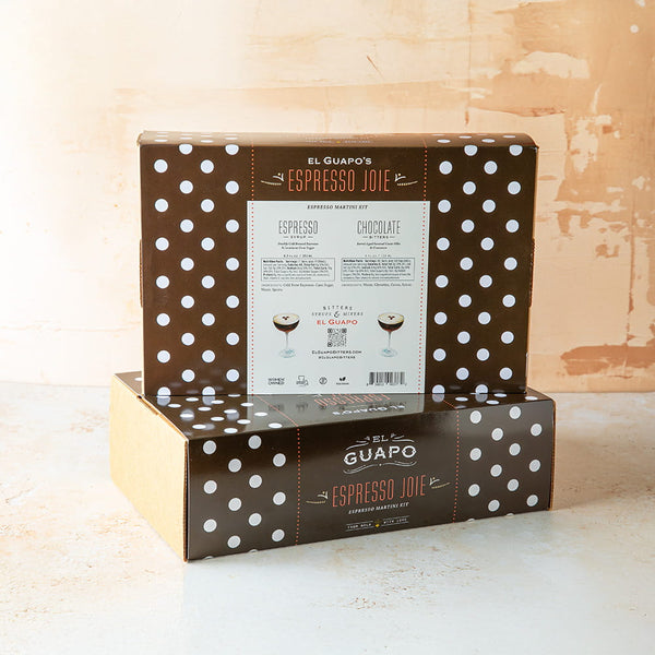 El Guapo Espresso Joie cocktail martini kit packaging.