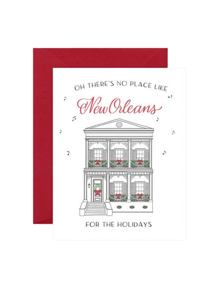 El Guapo New Orleans for the Holidays card with red envelope.