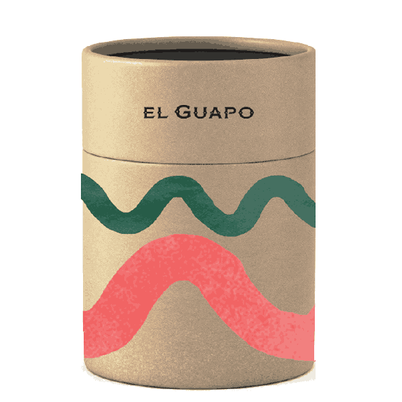 El Guapo premium branded rocks glass case container.