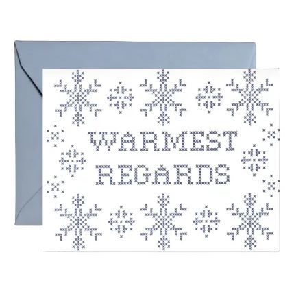 El Guapo Warmest Regards holiday snowflake greeting card.