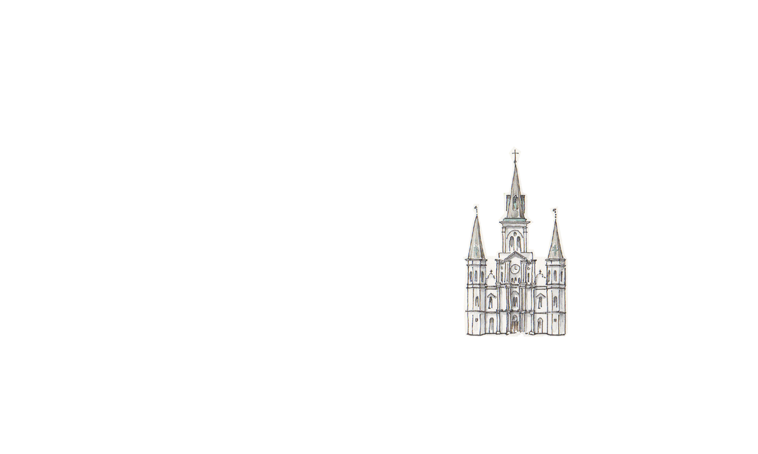 An illustration of the St. Louis Cathedral graphic.