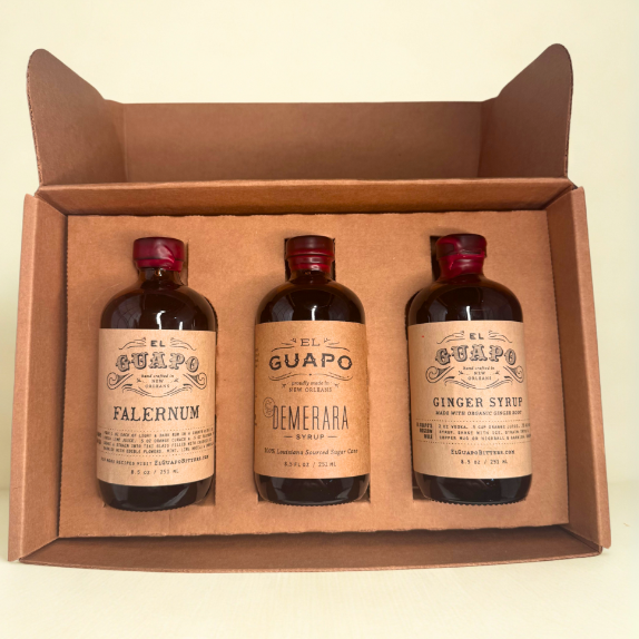 El Guapo curated cocktail syrup set for bourbon lovers.