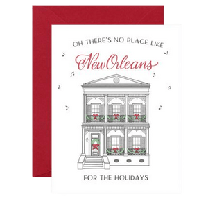 El Guapo New Orleans for the Holidays card with red envelope.