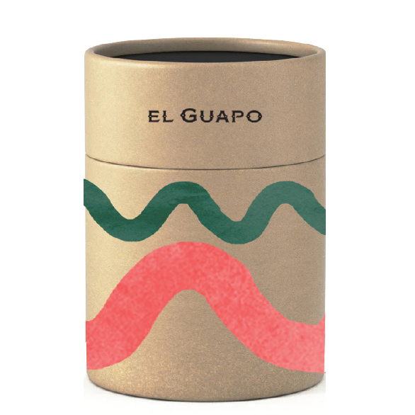 El Guapo premium branded rocks glass case container.